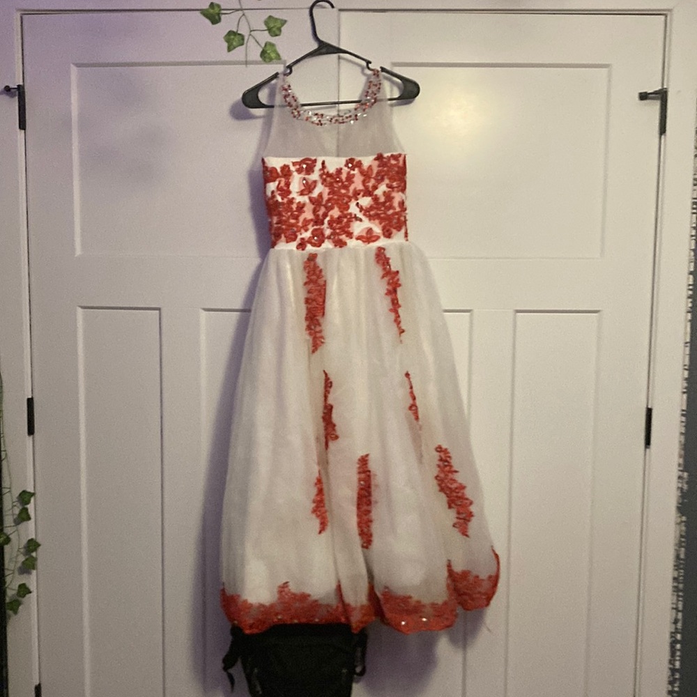 Girls (14/16) fancy red and white dress